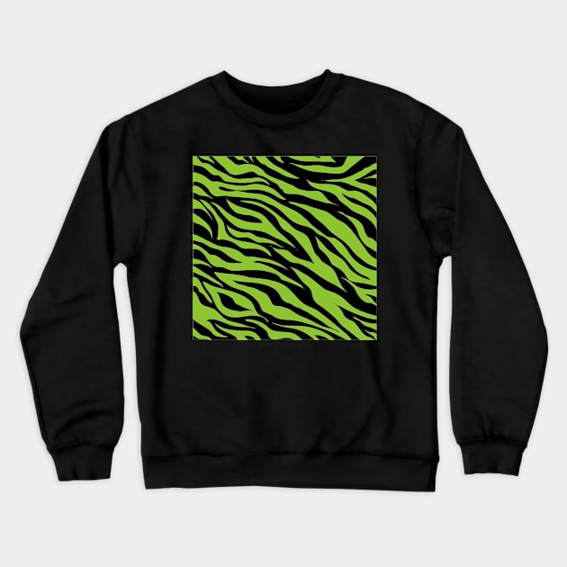 Tiger Print Green Crewneck Sweatshirt by ValinaMoonCreations